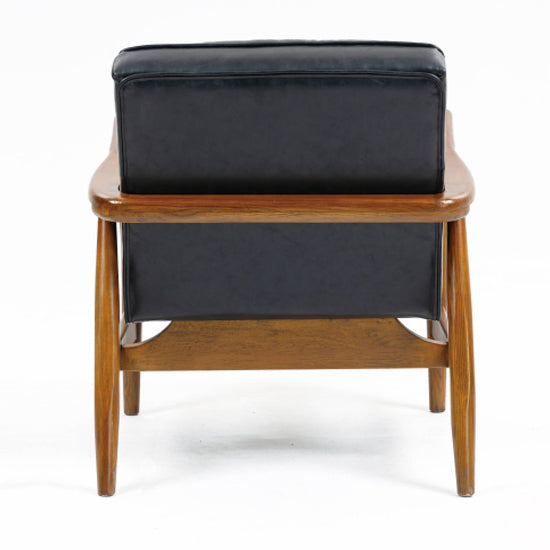 Club Leather Effect Armchair In Dark Navy
