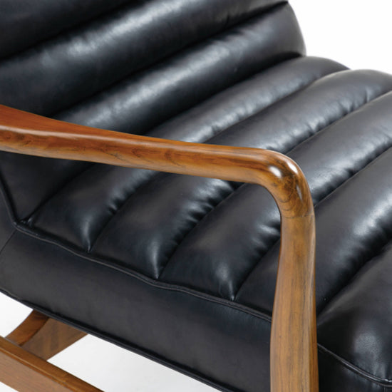 Club Leather Effect Armchair In Dark Navy