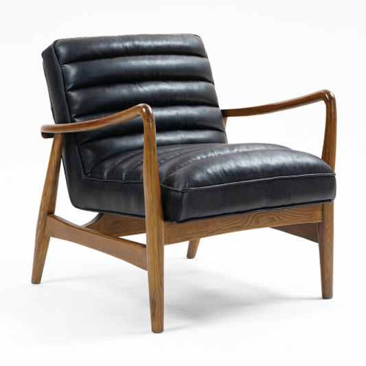 Club Leather Effect Armchair In Dark Navy