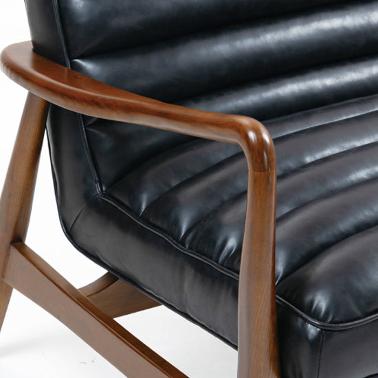 Club Leather Effect 2 Seater Sofa In Dark Navy