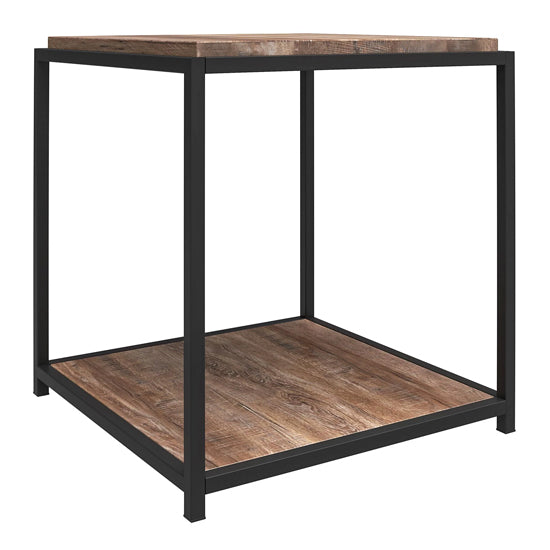 Quincy Wooden End Table In Weathered Oak
