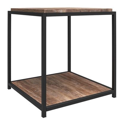 Quincy Wooden End Table In Weathered Oak