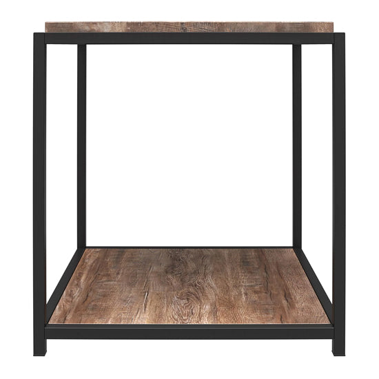 Quincy Wooden End Table In Weathered Oak