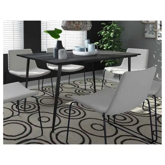Monza Rectangular 120cm Wooden Dining Table In Black