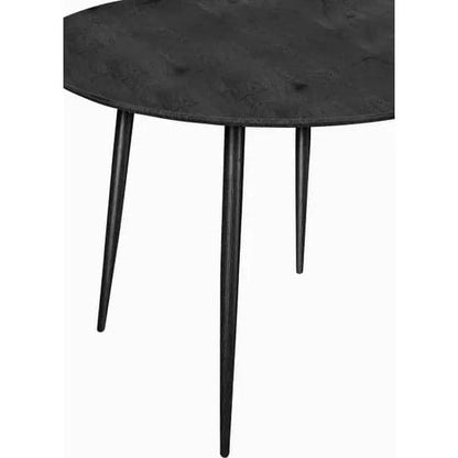 Monza Round Wooden Dining Table In Black