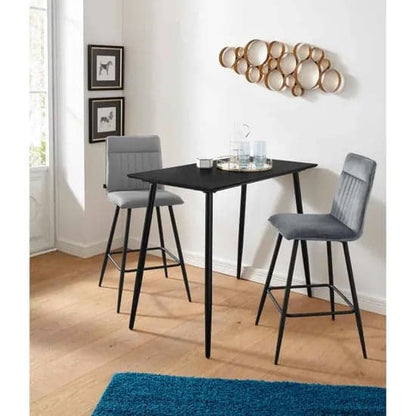 Monza Rectangular Wooden Bar Table In Black