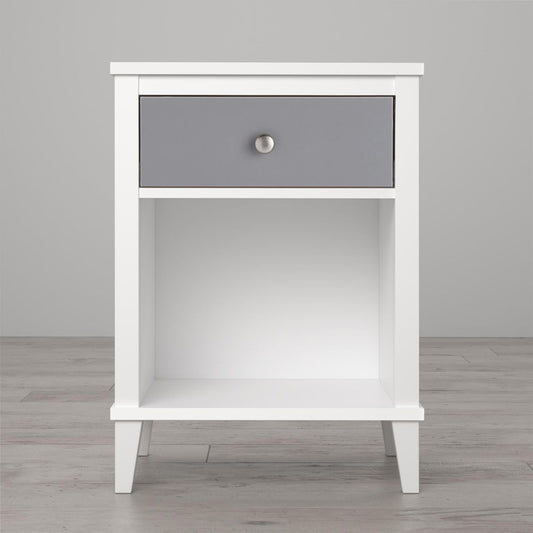 Monarch Hill Poppy Wooden Bedside Cabinet With 1 Drawer In Grey