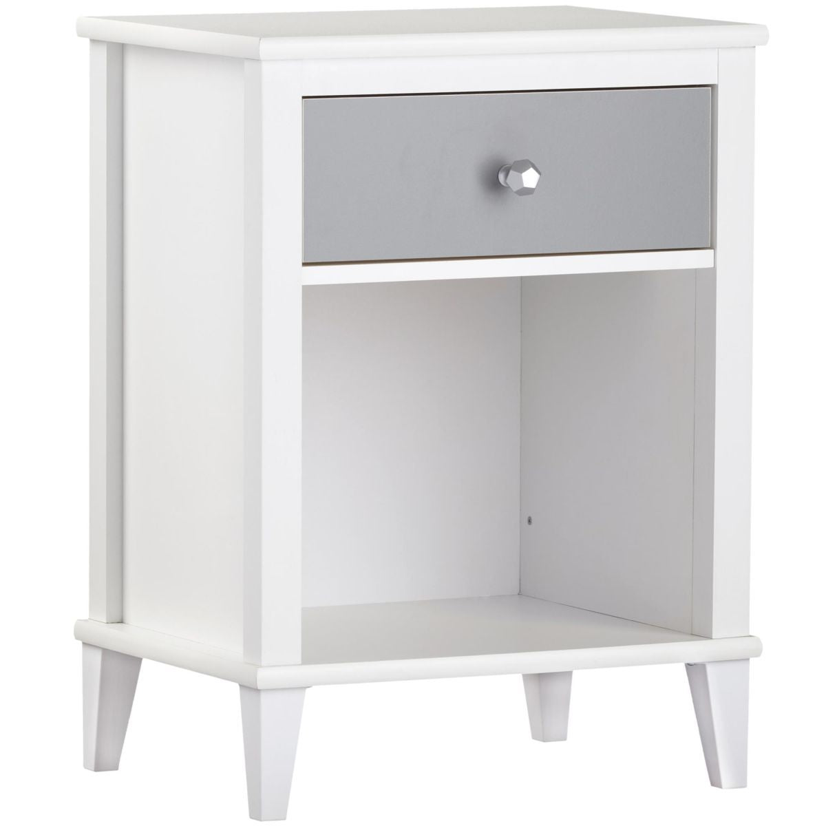 Monarch Hill Poppy Wooden Bedside Cabinet With 1 Drawer In Grey