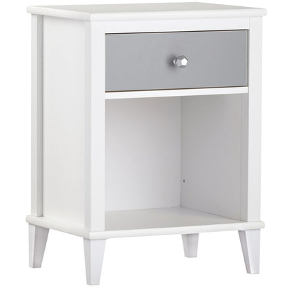 Monarch Hill Poppy Wooden Bedside Cabinet With 1 Drawer In Grey