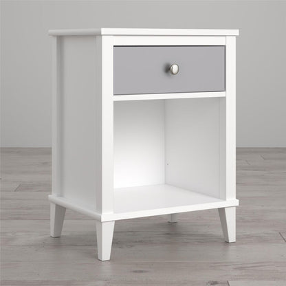 Monarch Hill Poppy Wooden Bedside Cabinet With 1 Drawer In Grey