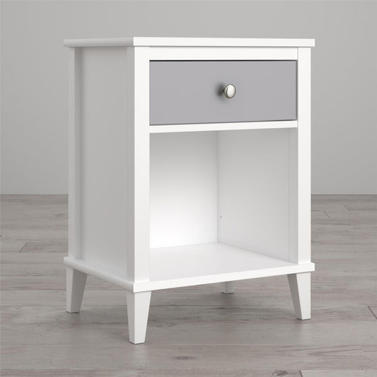 Monarch Hill Poppy Wooden Bedside Cabinet With 1 Drawer In Grey