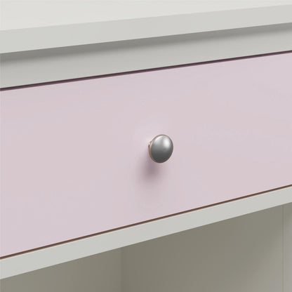 Monarch Hill Poppy Wooden Bedside Cabinet With 1 Drawer In Pink