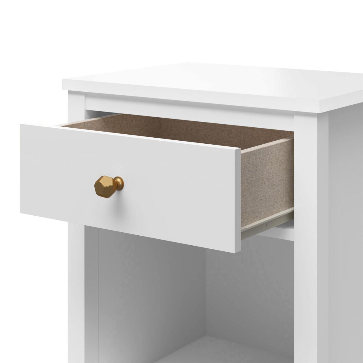 Monarch Hill Poppy Wooden Bedside Cabinet With 1 Drawer In White