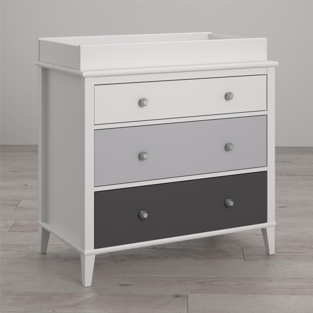 Monarch Hill Poppy Wooden Chest Of 3 Drawers With Changing Table In Grey