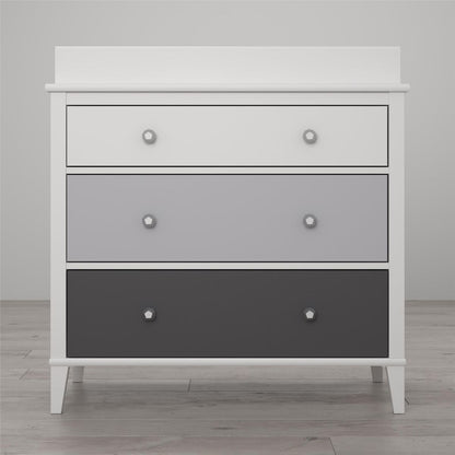 Monarch Hill Poppy Wooden Chest Of 3 Drawers With Changing Table In Grey
