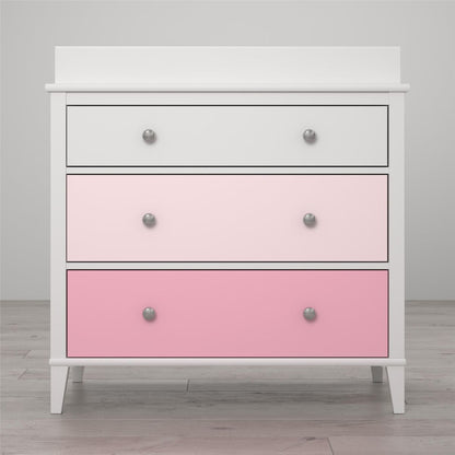 Monarch Hill Poppy Wooden Chest Of 3 Drawers With Changing Table In Pink
