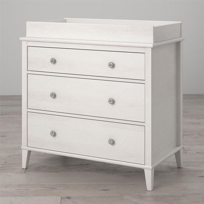 Monarch Hill Poppy Wooden Chest Of 3 Drawers With Changing Table In White