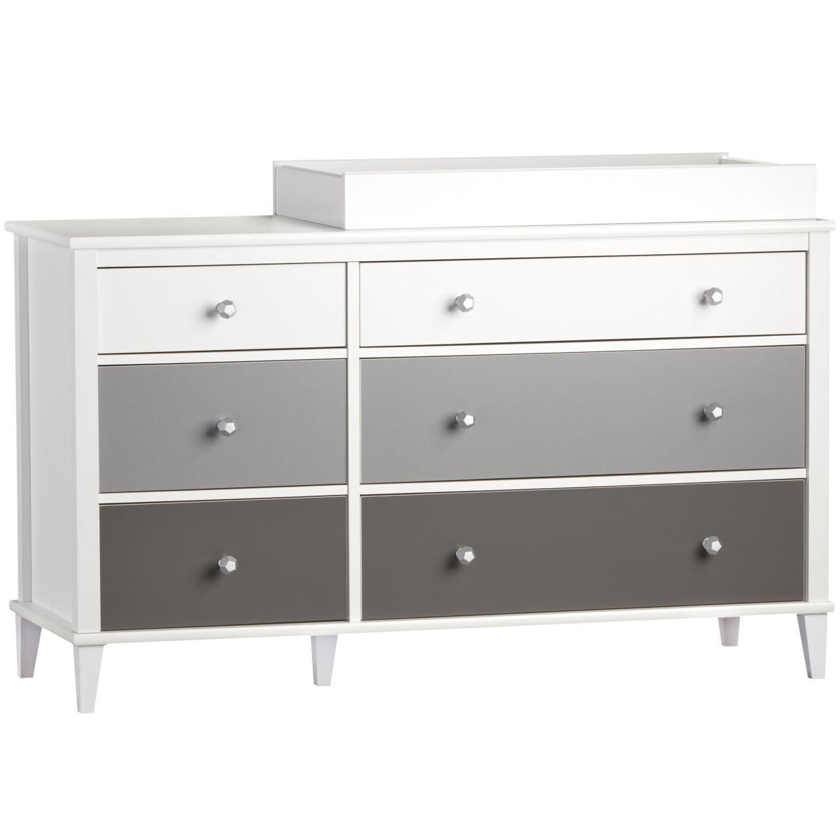 Monarch Hill Poppy Wooden Chest Of 6 Drawers With Changing Table In Grey