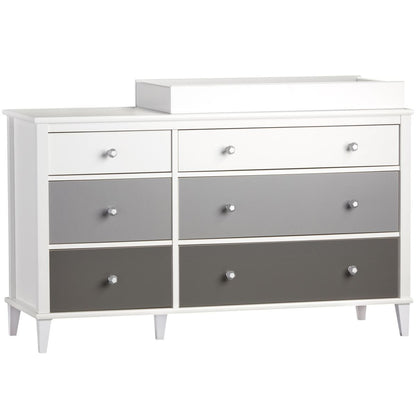 Monarch Hill Poppy Wooden Chest Of 6 Drawers With Changing Table In Grey