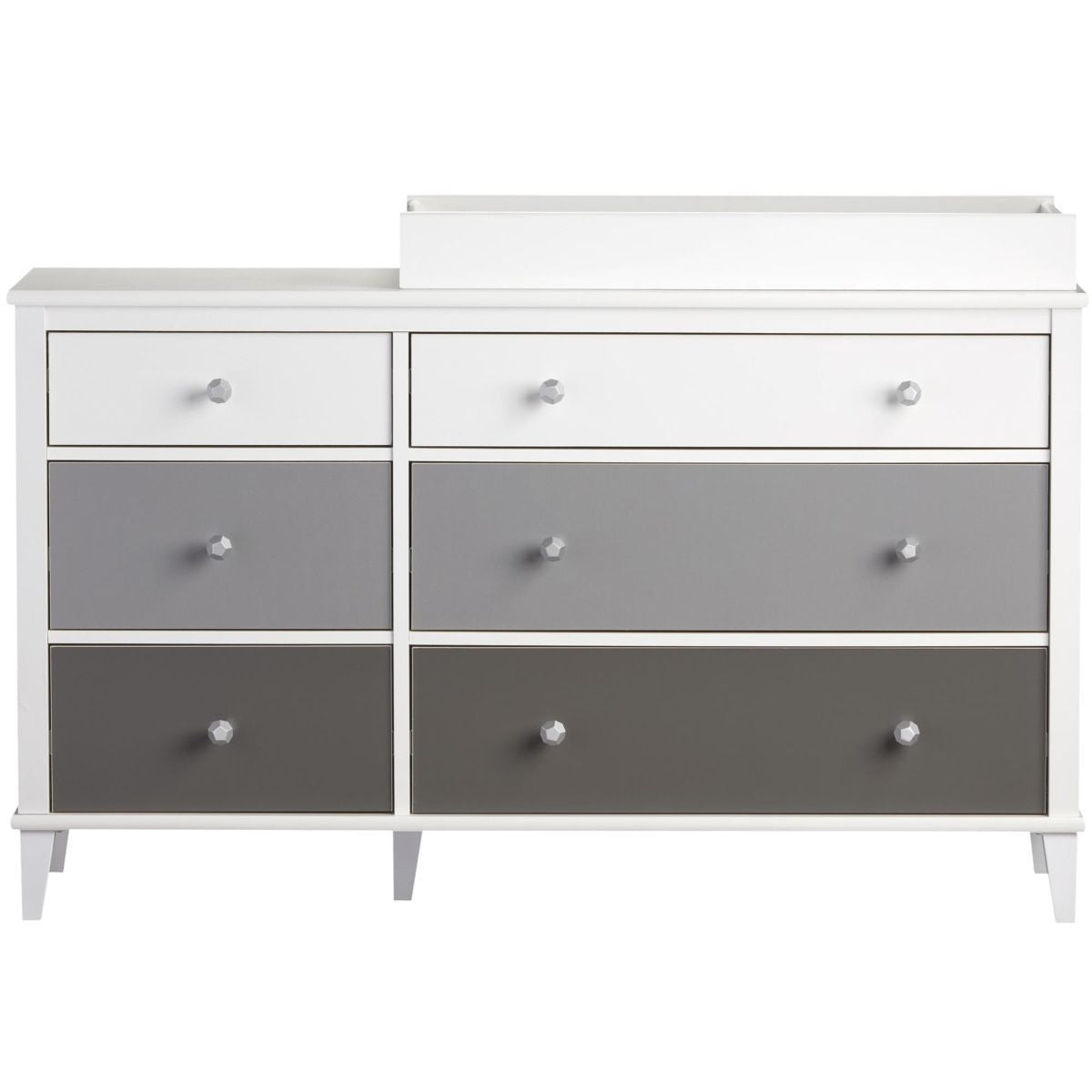Monarch Hill Poppy Wooden Chest Of 6 Drawers With Changing Table In Grey