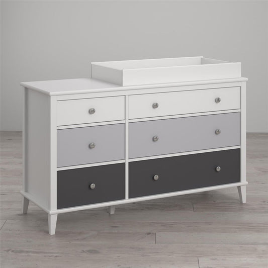 Monarch Hill Poppy Wooden Chest Of 6 Drawers With Changing Table In Grey