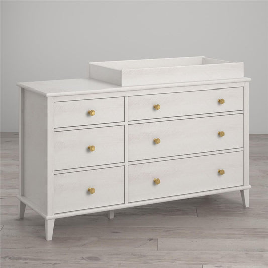 Monarch Hill Poppy Wooden Chest Of 6 Drawers With Changing Table In White