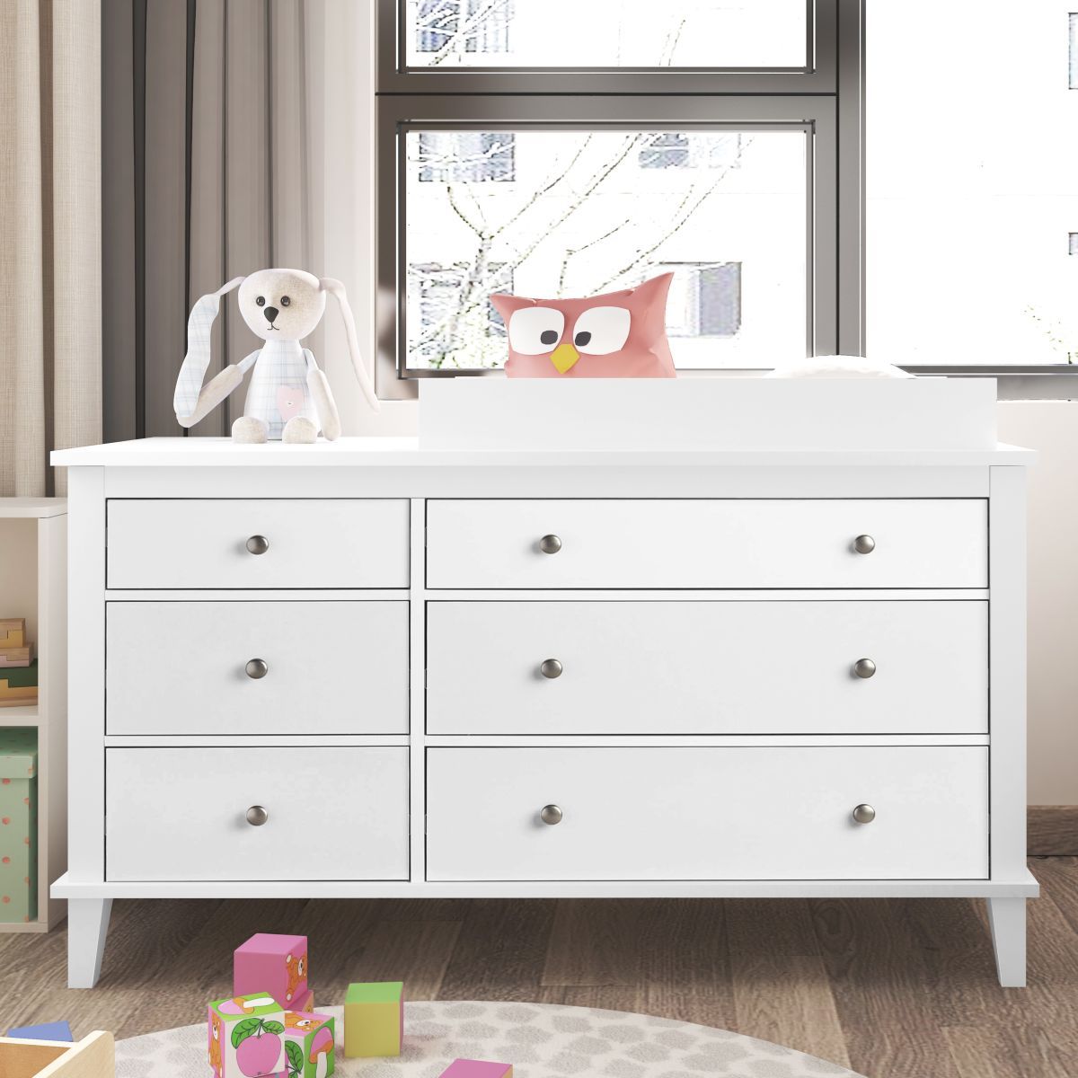 Monarch Hill Poppy Wooden Chest Of 6 Drawers With Changing Table In White
