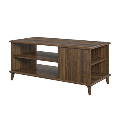 Farnsworth Wooden Coffee Table With Shelf In Walnut