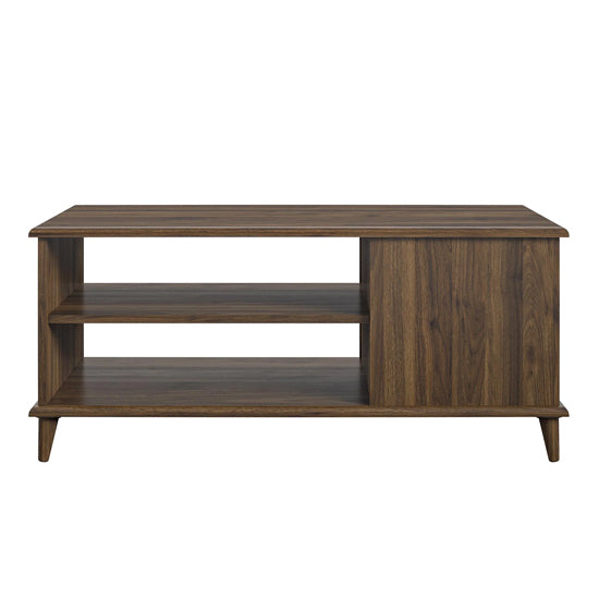 Farnsworth Wooden Coffee Table With Shelf In Walnut