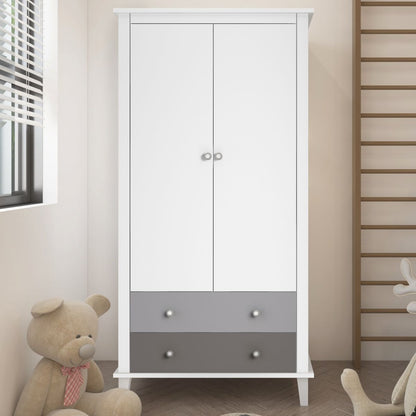 Monarch Hill Poppy Wardrobe With 2 Doors And 2 Drawers In Grey