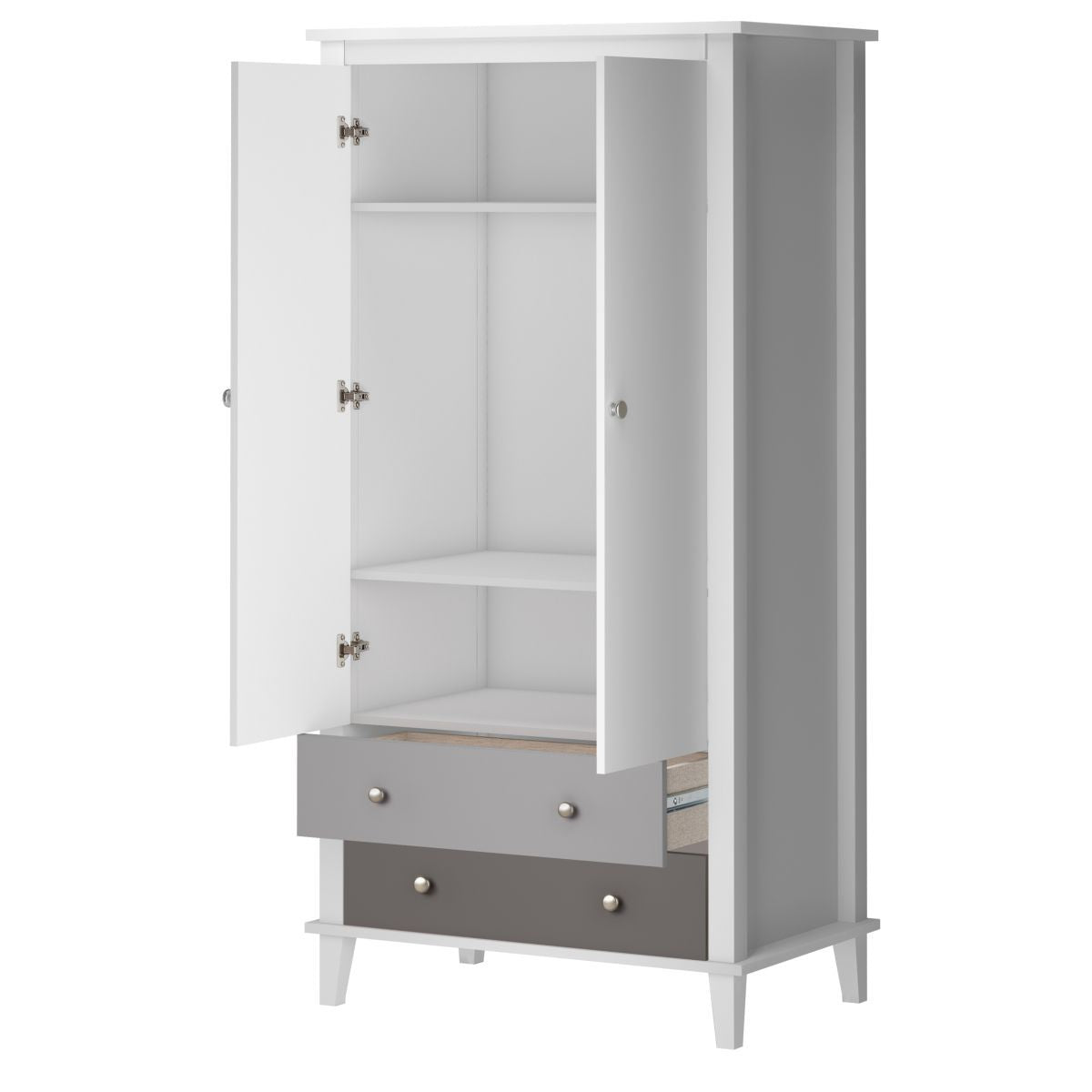 Monarch Hill Poppy Wardrobe With 2 Doors And 2 Drawers In Grey