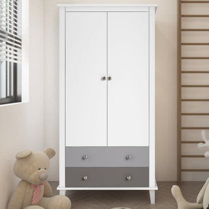 Monarch Hill Poppy Wardrobe With 2 Doors And 2 Drawers In Grey