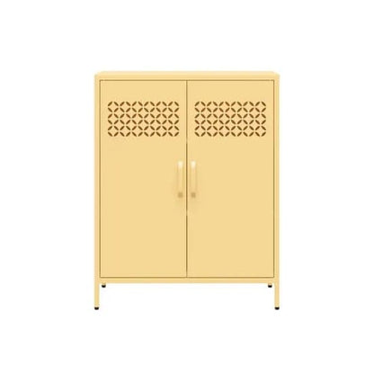 Annie Metal Storage Cabinet With 2 Doors In Sun Yellow