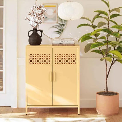 Annie Metal Storage Cabinet With 2 Doors In Sun Yellow