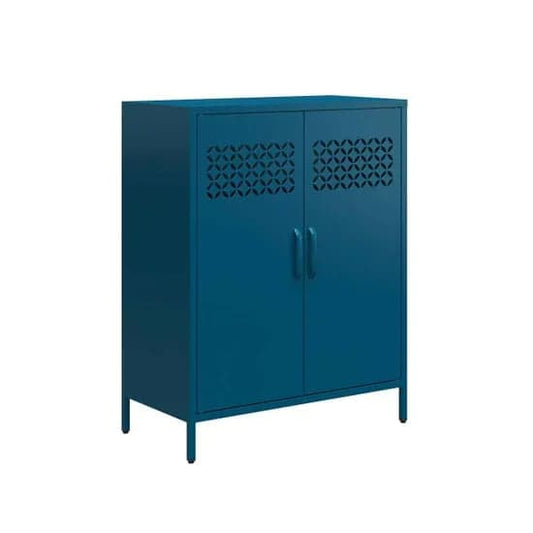 Annie Metal Storage Cabinet With 2 Doors In Deep Ocean Blue