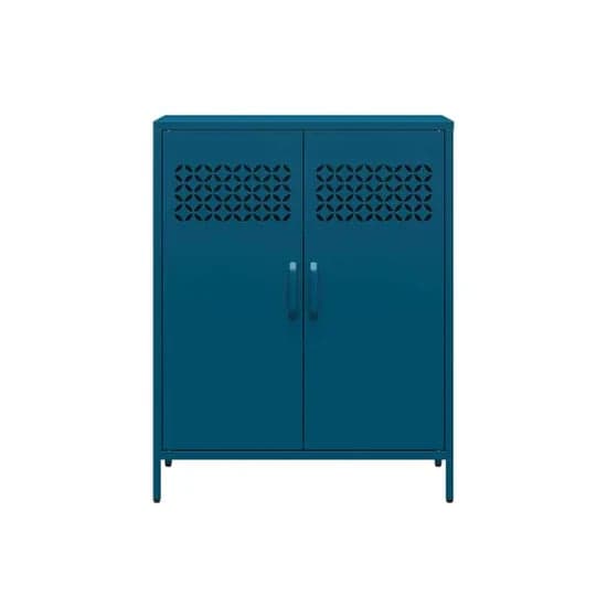 Annie Metal Storage Cabinet With 2 Doors In Deep Ocean Blue