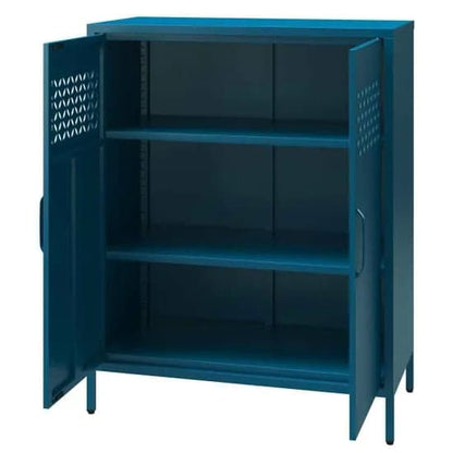 Annie Metal Storage Cabinet With 2 Doors In Deep Ocean Blue