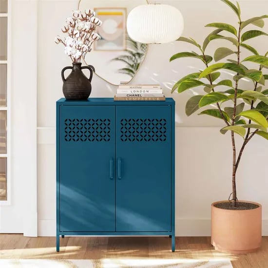 Annie Metal Storage Cabinet With 2 Doors In Deep Ocean Blue