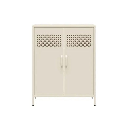 Annie Metal Storage Cabinet With 2 Doors In Deep Parchment