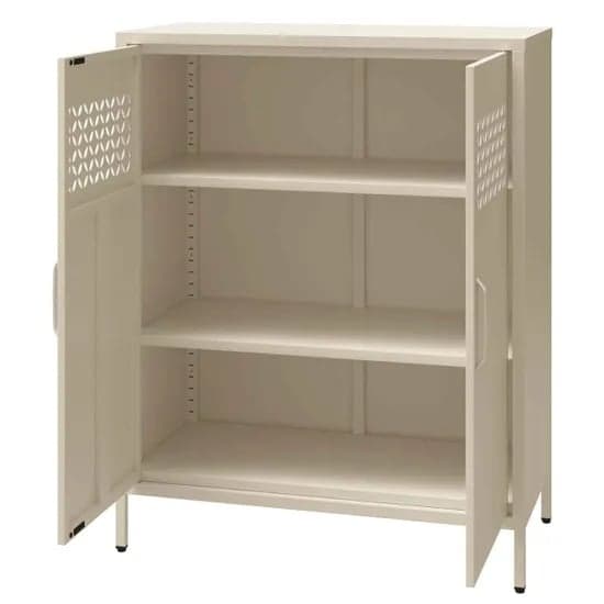 Annie Metal Storage Cabinet With 2 Doors In Deep Parchment