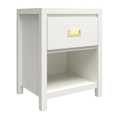 Haven Wooden Bedside Cabinet With 1 Drawer In White