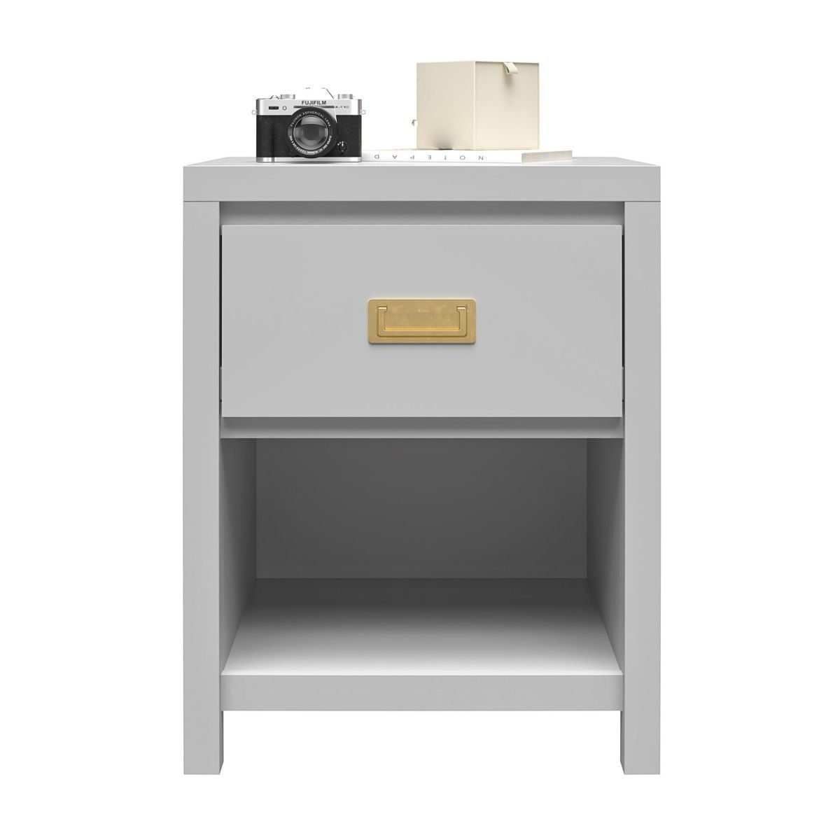 Haven Wooden Bedside Cabinet With 1 Drawer In Grey