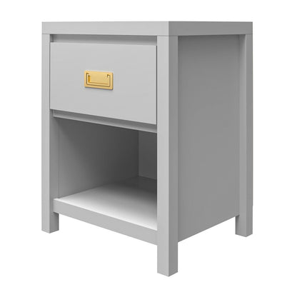 Haven Wooden Bedside Cabinet With 1 Drawer In Grey