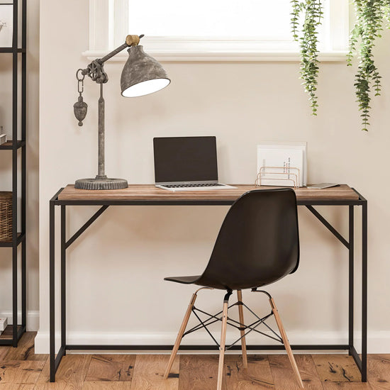 Quincy Wooden Laptop Desk In Weathered Oak