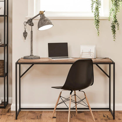 Quincy Wooden Laptop Desk In Weathered Oak