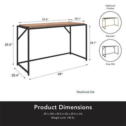 Quincy Wooden Laptop Desk In Weathered Oak