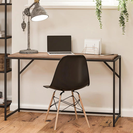 Quincy Wooden Laptop Desk In Weathered Oak