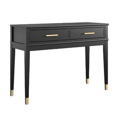 Westerleigh Wooden Console Table With 2 Drawers In Black