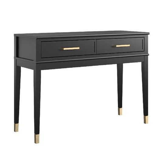 Westerleigh Wooden Console Table With 2 Drawers In Black