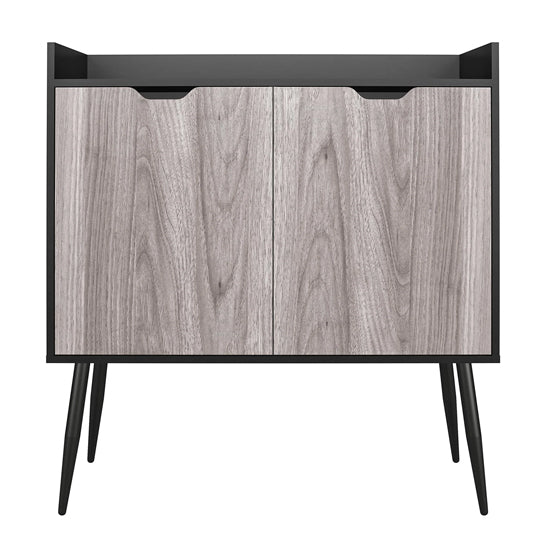 Copley Wooden Bar Cabinet With 2 Doors In Black Oak